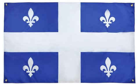 AZ FLAG Bandera Quebec 150x90 cm con 4 ojales, bandera Quebec para balcón o pared