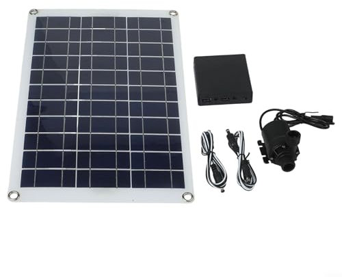 Pompe solaire pour fontaine à eau 50 W DC 12 V Pompe d'extérieur 800 l/h avec boîtier à piles pour jardin, piscine, aquarium, hauteur de levage 5 m