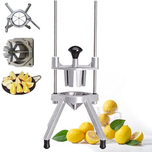 LIULIQ Coupe-Quartiers De Citron Et De Lime Professionnel, Coupe-Quartiers De Citron Et De Lime avec Support en Aluminium, Coupe Efficacement Les Fruits Et Légumes, Notamment Les Tomates