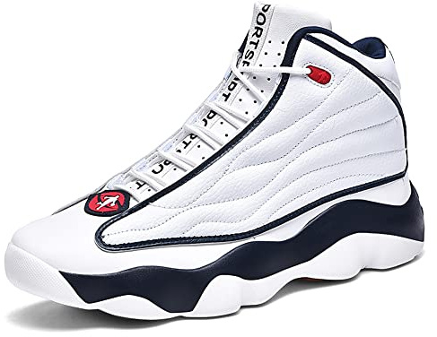EmpressStride Scarpe da Basket Unisex Alte, Sneakers Sportive Leggere | Sneakers Uomo Leggere Antiscivolo Pro Court Confort Tutto il Giorno(White,41 EU)