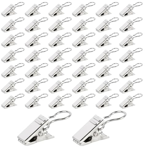 160 Stück Gardinen Clips, Edelstahl Vorhang Clips mit Haken Gardinenklammern Klemmhaken Gardinenhaken Metall für Einhängen Duschvorhang Lichterketten Fotos Heimdekoration