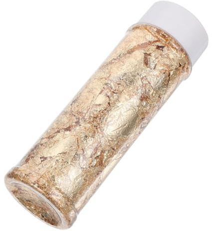 BIUDECO Flocons Comestibles en Feuille D'or pour Décoration de Gâteau et Dessert, Faciles à Appliquer, Bouteille de Rangement Pratique pour Usage DIY à Domicile