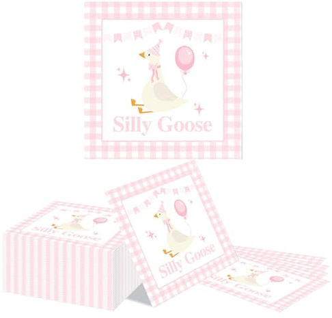 Kotkiddy 40 STK Lustige Gans Servietten Lustige Gans Baby Shower Deko Geburtstag Party Set Gans Party Deko Für Tisch Deko Geburtstag Feier
