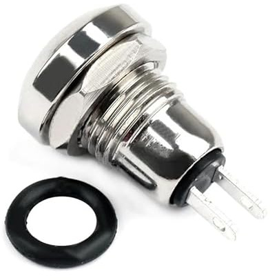 LLBOGRGGN 1 interruptor pulsador de metal pequeño redondo de 8 mm con punta plateada, ya que el botón de inicio y reinicio de energía abre el timbre. LLBOGRGGN