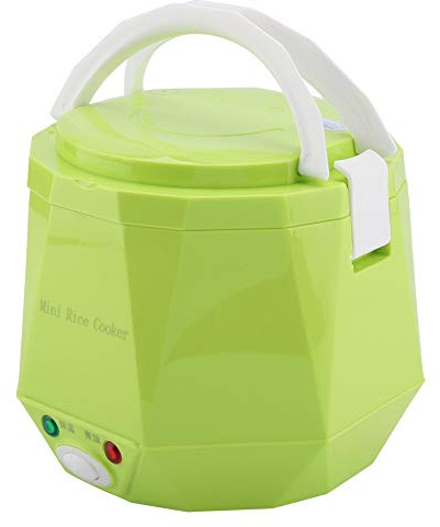 Acouto 1.3L Electric Rice Cooker, Portable Food Heater for Home and Car, USB Mini Cooker for Rice and Porridge, Ideal for Outdoor and Office Use (Green)