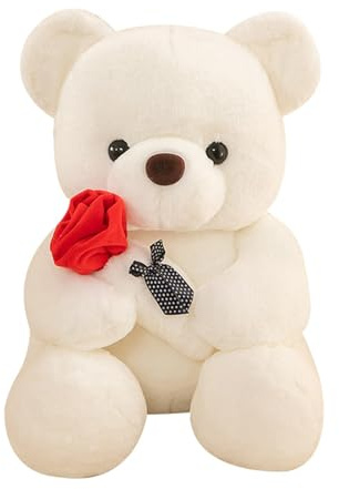 25cm Rose Teddy Bear, Teddy Bear for Girlfriend, Cute Teddys Bears with Rose, for Girlfriend, Birthday Gifts for Girlfriend, Valentine’s Day, Anniversary, Christmas