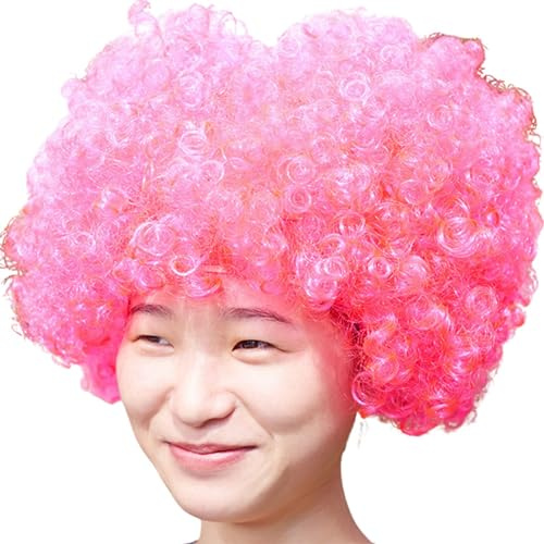 Perücke Afroperücke Afro 70er Jahre Party Partyperücke funk funkky Disco Foxy Bunt Riesig funkky Disco Clown Afro Perücke für Karneval (One Size)