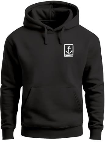 Neverless® Hoodie Herren Anker Logo Maritim Print Aufdruck Motiv Kapuzen-Pullover Männer Fashion Streetstyle