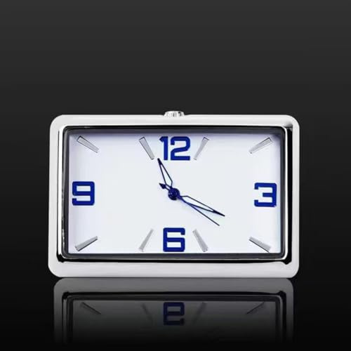 Horloge à quartz pour intérieur de voiture avec écran rectangulaire en verre avec autocollant et pince Tuyere pour fixation sécurisée sur le tableau de bord (I)