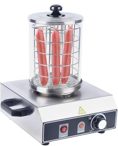 Wurstkocher Bockwurstwärmer, Hot Dog Wärmer, 220V 350W Edelstahl Würstchenkocher 30-85℃ Einstellbarer Temperatur, Kompakter Hotdog maker für Bäckereien, Cafés, Imbiss & Gastronomie