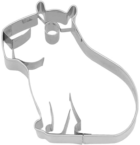 Ausstechform Capybara – Birkmann – silber, 6,5 cm, Edelstahl, mit Innenprägung, rostfrei, spülmaschinengeeignet, kreative Ausstechform Tier für Kinder, Keksausstecher Capybara & Plätzchenliebhaber