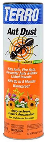 TERRO Ant Dust Powder Killer for Indoors and Outdoors - Kills Ants, Fire Ants, Roaches, Spiders, and Other Insects - T600 - Up to 8 Months Protection - Easy to Use