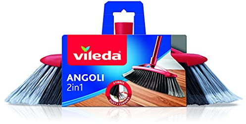 Vileda Scopa 2 in 1 Angoli, per Interni, con Due Tipi di Fibre, per Angoli, Fibre in Pet Riciclato, 14 x 37 x 5.5 cm, 299 g