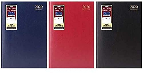 Tallon(Tallon 3288) 1 x 2020 Page a Day A4 Diary with Full Day Saturday and Sunday- Colour at Random