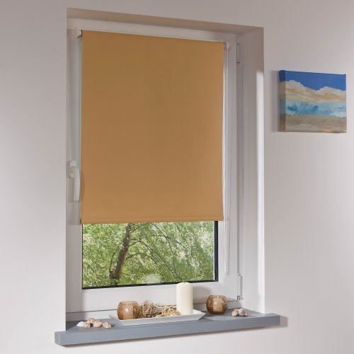 Liedeco® Rollo Klemmfix Thermobeschichtet - 45 x 150 cm apricot (B x H) / lichtundurchlässig verdunkelnd stufenlos verstellbar/kein Bohren; Klemmen/Klemmfix Rollo Sonnenschutz Sichtschutz