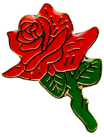 Rote Rose - Blume der Liebe Liebeserklärung Love Badge Button Pin Anstecker 0667