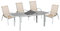 MERXX 5tlg. Amalfi Set, 4 Amalfi Stapelsessel, 1 Ausziehtisch, 160 (220) x 90 cm, Champagner
