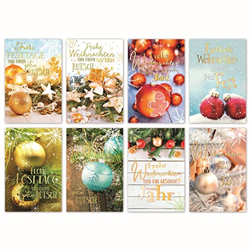 HRB Weihnachtskarten, 100 Stück mit Umschlag (Serie 2), Grußkarten für Weihnachten, Postkartenformat von 11,5 x 17,5 cm, jede Karte ist einzeln eingeschweißt