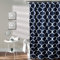 Lush Decor Rideau de Douche pour Salle de Bain Bleu Marine avec imprimé Treillis Audacieux sur Tissu Doux, Lavable et Durable, 182,9 x 182,9 cm