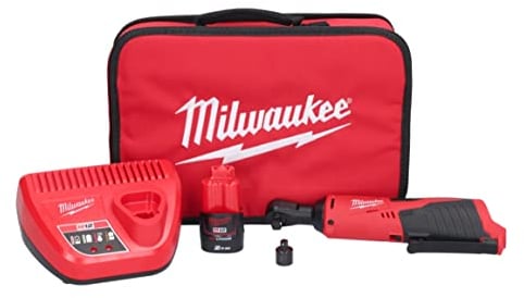 Milwaukee M12IR-201B (3/20.3 cm) M12 Compact Impact Ratsche (1 x 2ah Li-Ion Akkus, Ladegerät, weiche Tasche) rot