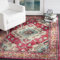 SAFAVIEH Boho Teppich für Wohnzimmer, Esszimmer, Schlafzimmer - Monaco Collection, Kurzer Flor, Pink und Multi, 122 X 170 cm