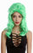 WIG ME UP - DDH-F802-PC15B Perücke Damenperücke Halloween Karneval sexy Vamp 80er Jahre Biest Diva lang grün hellgrün toupiert Tolle