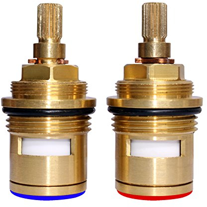 Skybath Bathroom Basin 2PCS G3/4'' 57MM Ceramic Disc Cartridge Replacement Mixer Hot and Cold Tap Inner Faucet Valve Quarter Turn