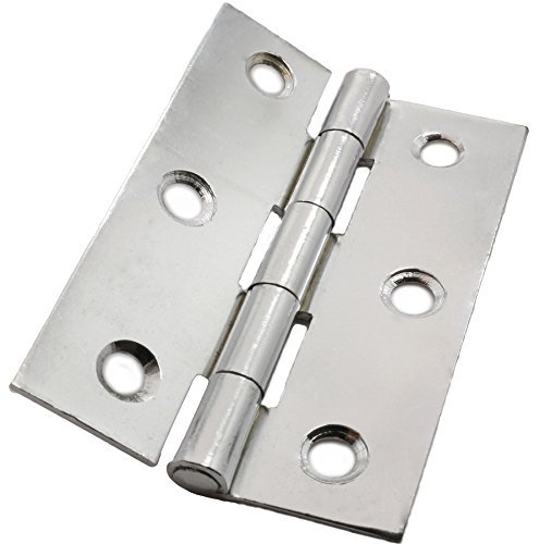 10x Polished Chrome 75mm Hinges