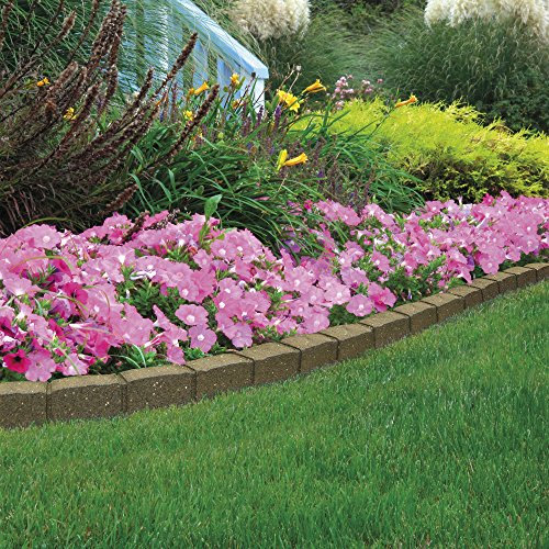 Garden Gear Garden Border Flexible Edging Stone Effect Eco Friendly Recycled Rubber (8 x 120cm, Earth)