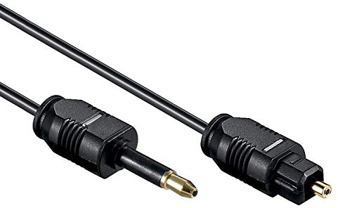 PerfectHD Toslink Kabel | 2,2 mm | Optisches Digital-Audiokabel | Toslink Stecker/Mini Toslink Stecker (3,5 mm Klinke) | SPDIF | LWL Lichtwellenleiter | 2,2 mm Durchmesser | Schwarz | Länge 0,5 Meter