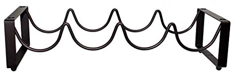 Abcsea 45cm casier à vin métal, Support de Bouteille de vin,casier à vin Porte-Bouteille Marron en Acier Contient 4 Bouteilles,1 pièce