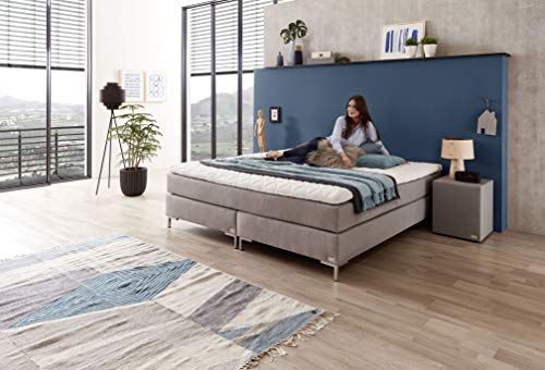 WELCON boxspringbettenshop24.de Rockstar OHNE Kopfteil für Schräge über 50 Farben Boxspringbett 180x200 Härtegrad H1 H2 H3 H4 H5 mit 1126 freistehenden Tonnentaschenfederkernen