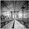 ARTland Wanddeko Glasbilder Wandbild Glas Bild einteilig 30x30 cm Quadratisch New York Manhattan Skyline Architektur Brücke Brooklyn Bridge Monochrom Amerika USA S8VX