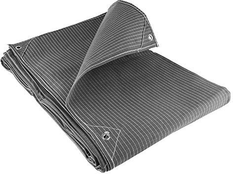 GroundMaster 17oz Rip-Stop Canvas Tarpaulin - Super Heavy Duty Water Resistant Versatile Ground Sheet Cover (1.2m x 1.8m)
