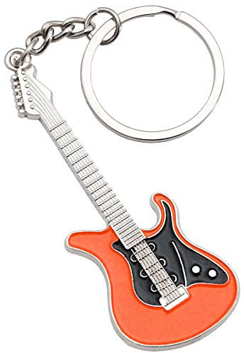 keepdrum Porte-clés guitare électrique en métal orange