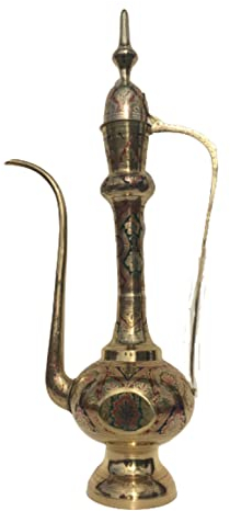 Brass Amphora Oriental Style Pitcher Pitcher Pourer for Home Furnishing Made in Italy