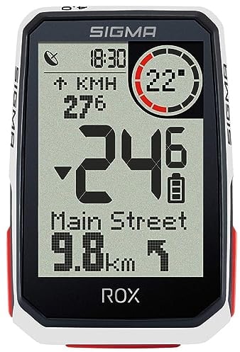 SIGMA ROX 4.0 White Sensor Set | Ciclocomputer e navigatore GPS wireless con sensori di velocità, frequenza cardiaca e cadenza | Navigazione GPS outdoor con misurazione dell'altitudine