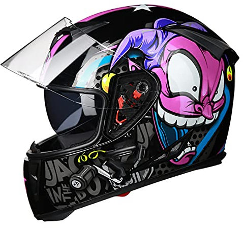 Casco Moto Flip Up Integrale Caschi Moto Apribili E Modulari ECE Omologato Casco Motociclista Scooter Donna E Uomo Adulti Casco Anticollisione Casco Invernale Casco Moto Full Face,Viola,L