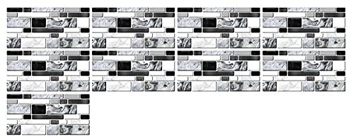 Cozylkx Marmor Ziegel Wandaufkleber, Selbstklebende Wandfliese Nachahmung Ziegel Tapete mit Ziegeloptik Fliesen für Badezimmer Backsplash