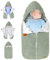 LAWKUL Kinderwagen Decke Neugeborene Wickeldecke Schlafsack Wolle Kinderwagendecke Winter Dick Fleece Schlafsäcke für 0-6 Monate Jungen Mädchen Grün