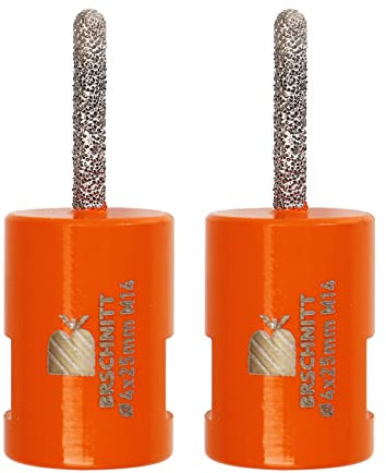 Diamond Mortar Raking Bit,BRSCHNITT 2pcs 4 mm x 25 mm Diamond Mortar Router with M14 thread for Mortar Raking Tuck Pointing Granite Marble Concrete Masonry Stone Removals