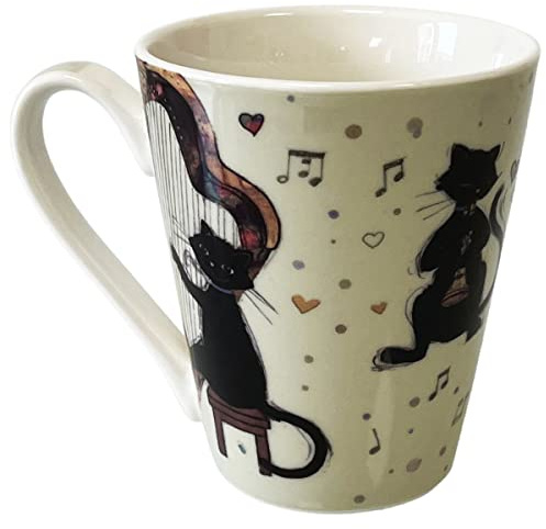 Mug chats musiciens - matière porcelaine fine - contenance 350ML - belle présentation dans boite décorée