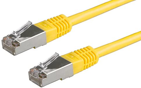 Cable de conexión, conector RJ45 a enchufe, amarillo, 1M, cables Ethernet, cable de conexión Cat