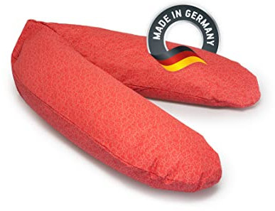 bedara Stillkissen - hochwertiges Schwangerschaftskissen - anschmiegsames Lagerungskissen aus Baumwolle - schadstofffreies Seitenschläferkissen - 190cm - Red Clouds