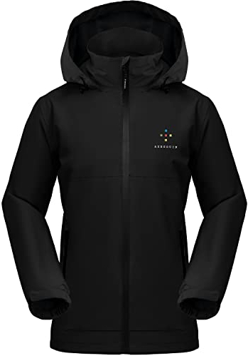 AXESQUIN Regenjacke Damen, Regenjacke Damen Wasserdicht Atmungsaktiv Leichte Regenjacke Fahrrad Damen mit Kapuze Wandern Reisen Treking