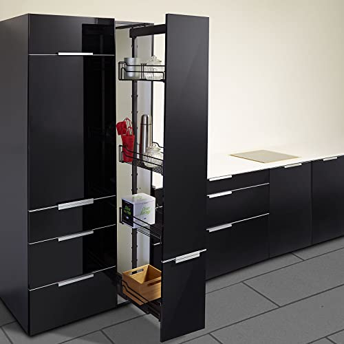 SOTECH Dispensa-X Apothekerauszug ANTHRAZIT 1900-2300 mm inkl. SoftstopPlus, Clickfixx und 5 Einhängekörbe für 400 mm breite Schränke, Tragkraft 100 Kg Apothekerschrankbeschlag