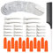 150 Round Single Hole Heat Shield Guards with Graduations PVC Fusion Glue Protector Templates, 20 Pcs Hair Clips, 12 Pcs Glue Finger Protector and Comb Set for Hair Extensions