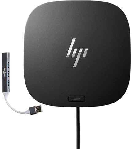 HP USB-C Essential Dock G5 - Multiport Dockingstation mit USB-C, HDMI | DisplayPort, Ethernet, RJ-45, inkl. Dockztorm-Dock, Schwarz, 1 Stück