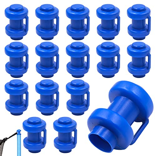 JNWYH 16 Stück Trampolin Ersatzteile Set, Langlebig Randabdeckung, Generisch Trampolin Endkappen für Trampolinstangen mit 25 mm Durchmesser(Blau)