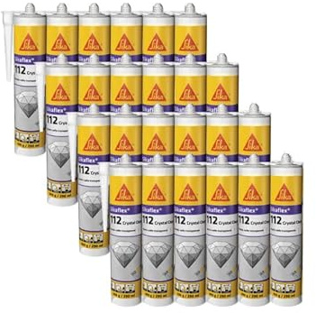 Lot de 24 colles mastic SIKA Sikaflex-112 Crystal clear - Transparent - 290ml